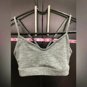 Gap Fit Studio Bra, light support strappy,soft casual, heathered gray